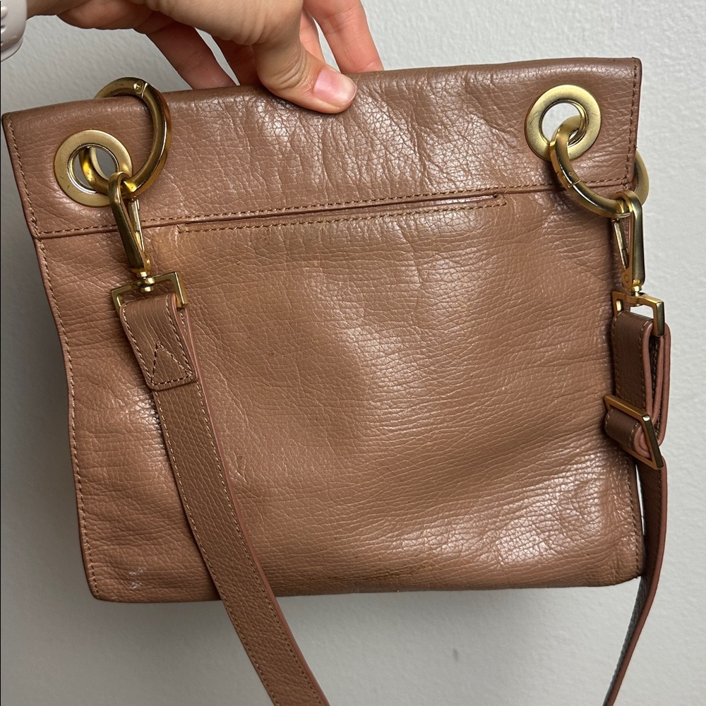 Hammitt Brown Leather Crossbody with Gold Studs - Picture 3 of 11